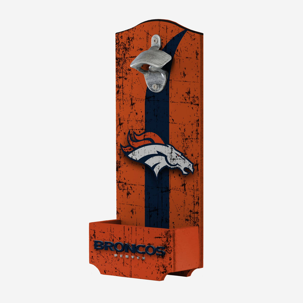 Denver Broncos Wooden Bottle Cap Opener Sign FOCO - FOCO.com