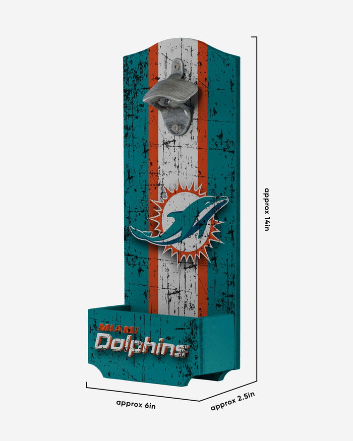 Miami Dolphins Wooden Bottle Cap Opener Sign FOCO - FOCO.com