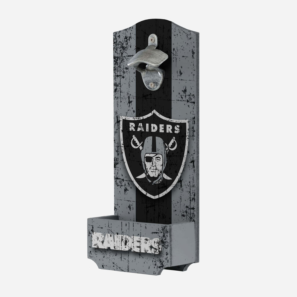 Las Vegas Raiders Wooden Bottle Cap Opener Sign FOCO - FOCO.com