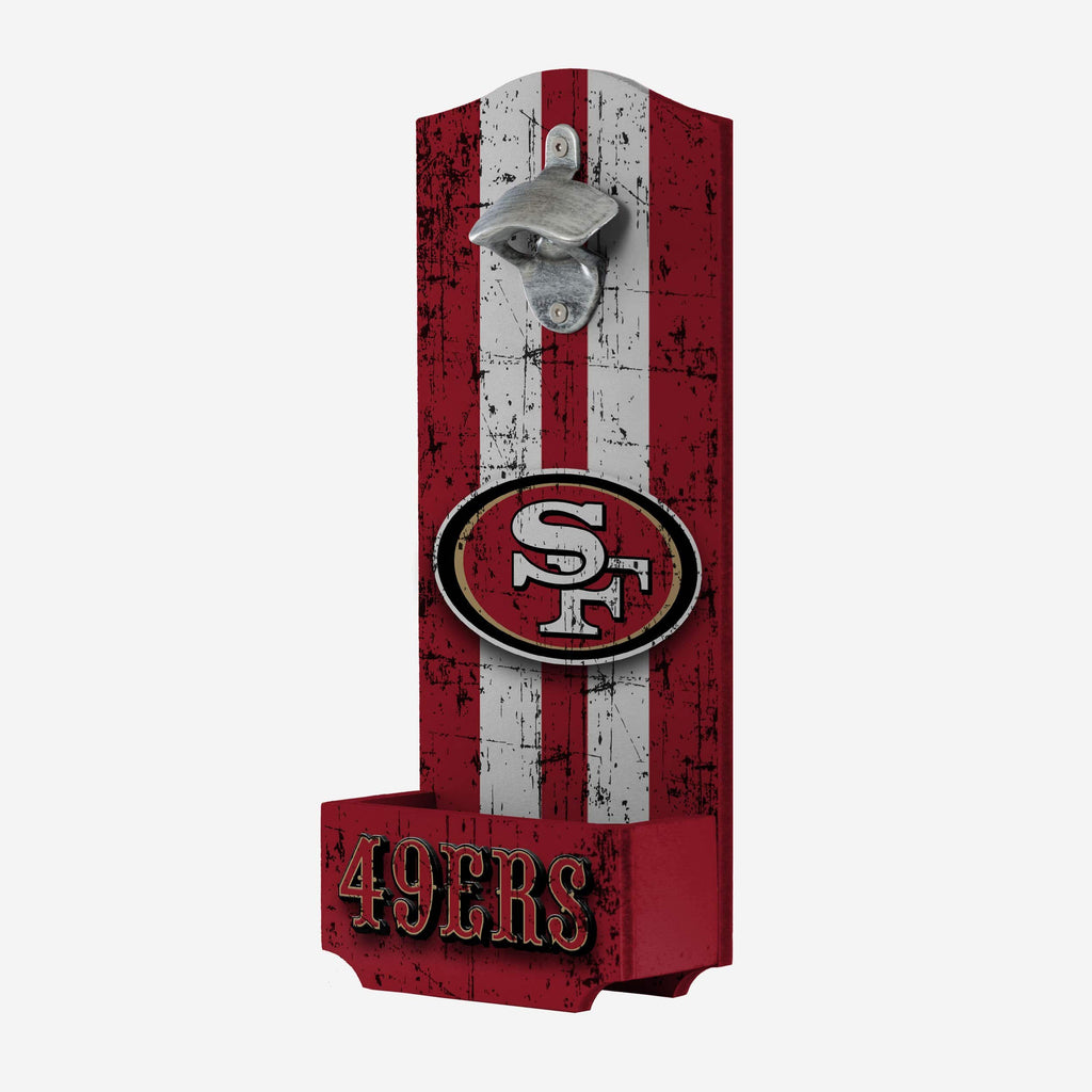 San Francisco 49ers Wooden Bottle Cap Opener Sign FOCO - FOCO.com