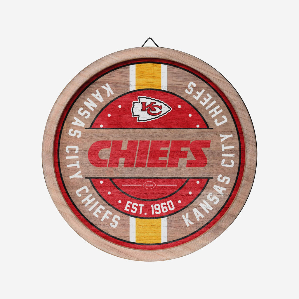 Kansas City Chiefs Wooden Barrel Sign FOCO - FOCO.com