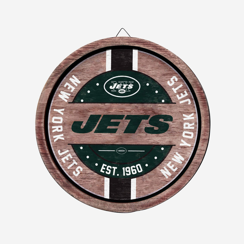 New York Jets Wooden Barrel Sign FOCO - FOCO.com