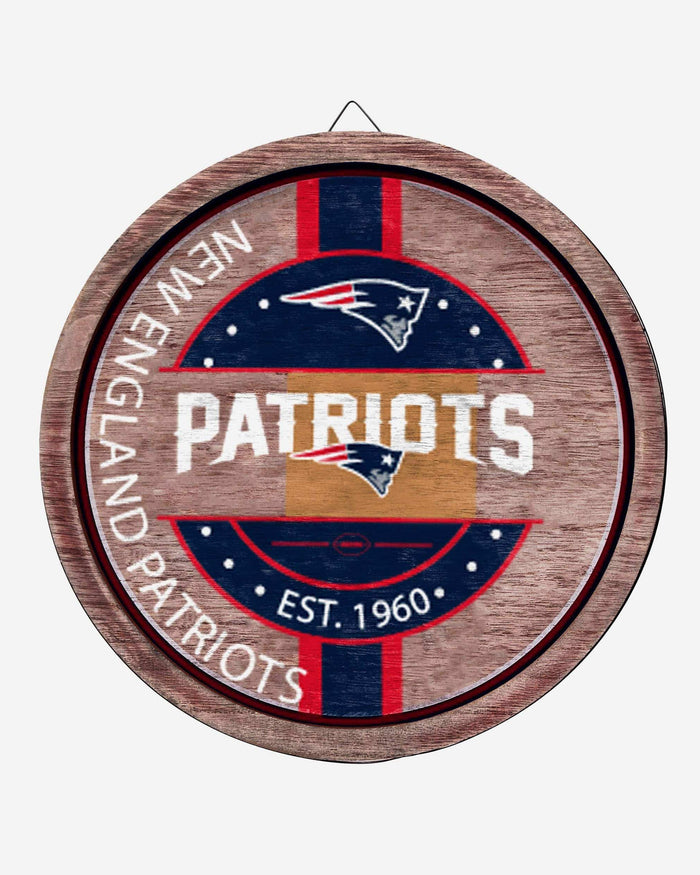 New England Patriots Wooden Barrel Sign FOCO - FOCO.com