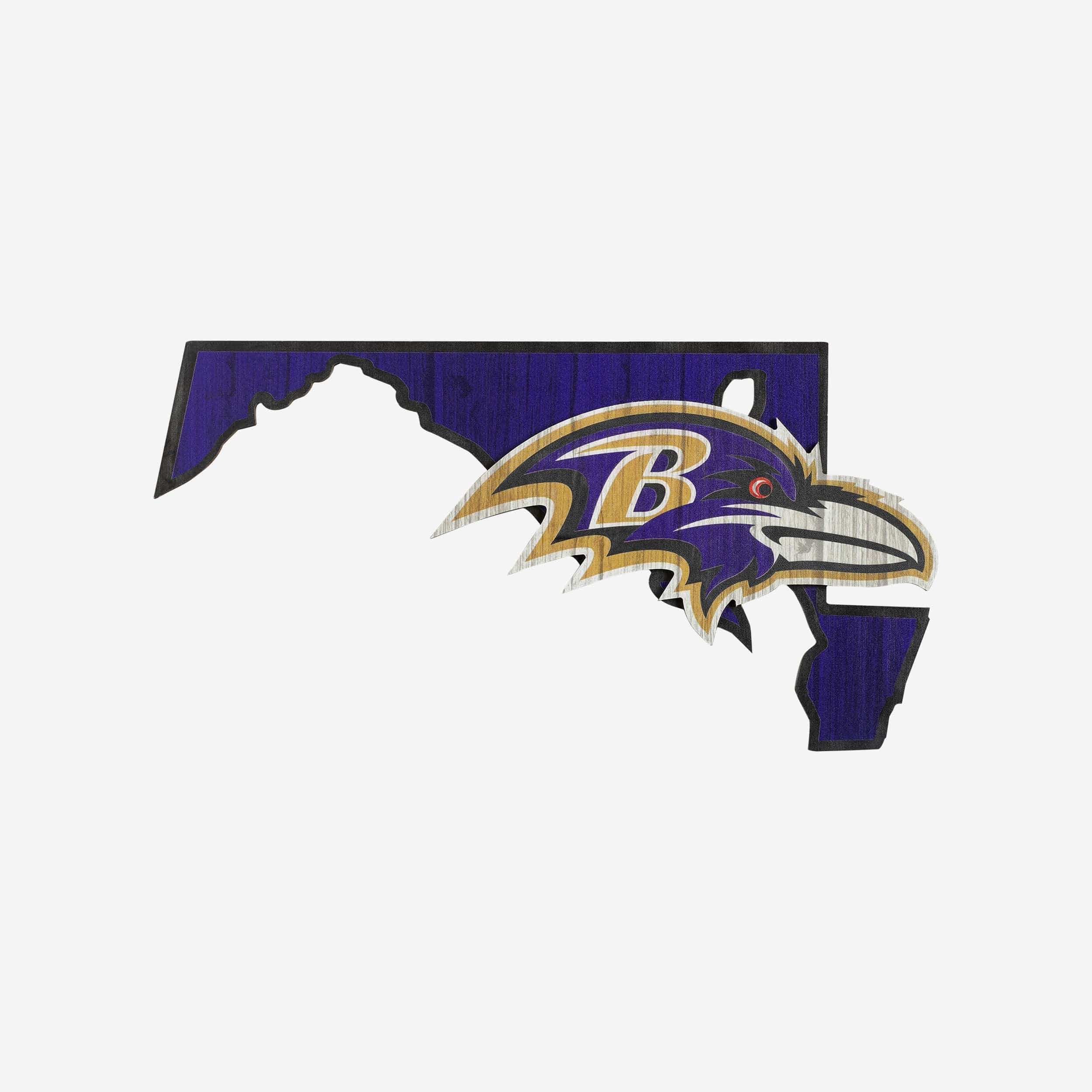 Baltimore Ravens Big Logo Team Stripe Horizontal Flag FOCO