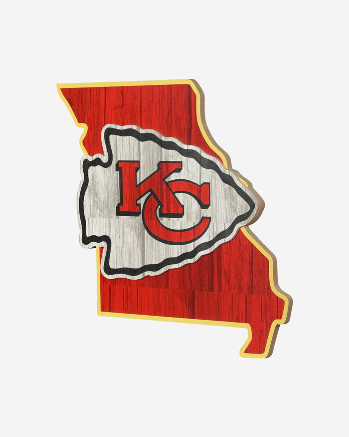 Kansas City Chiefs Wood State Sign FOCO - FOCO.com