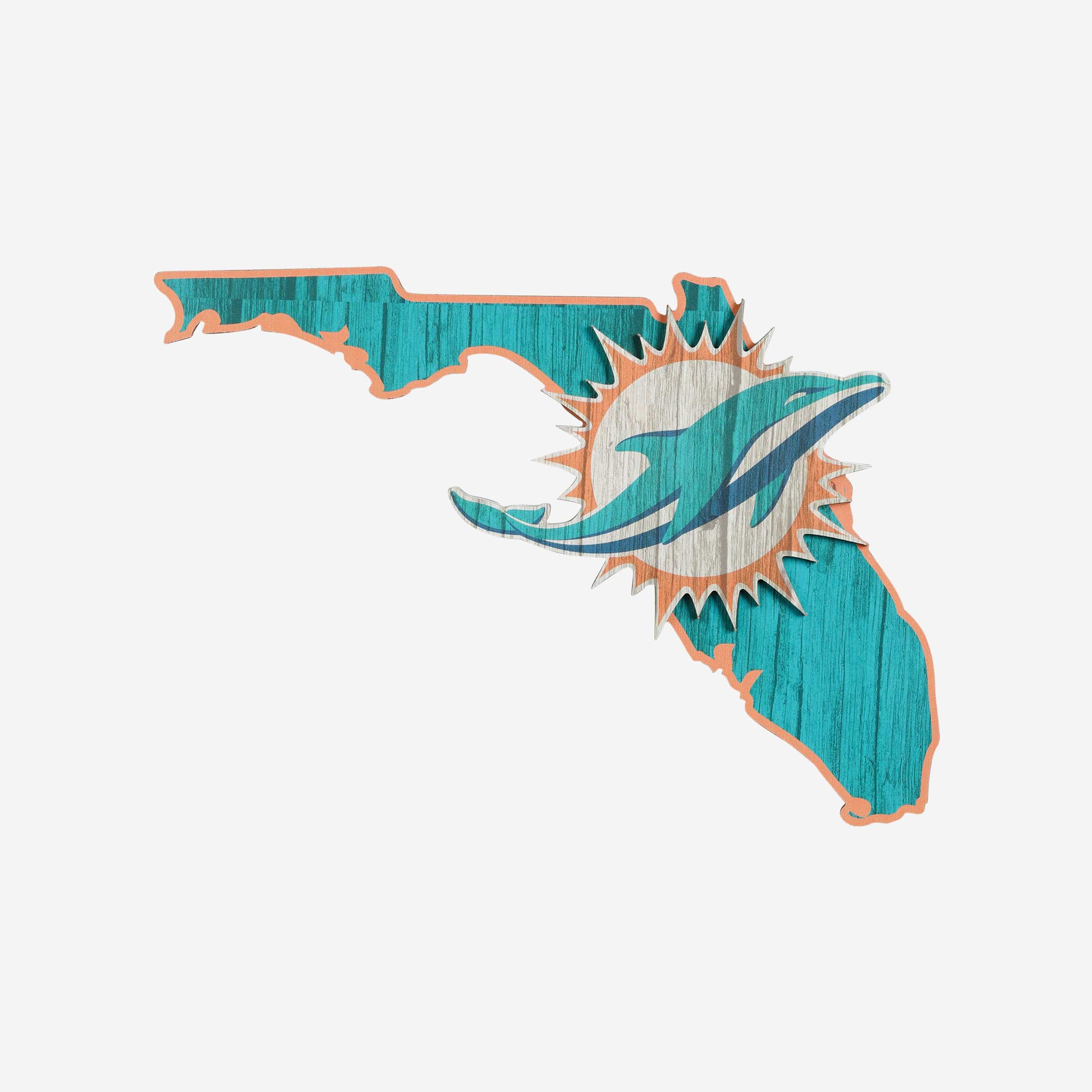 Miami Dolphins Classic Logo Retro Wooden Sign