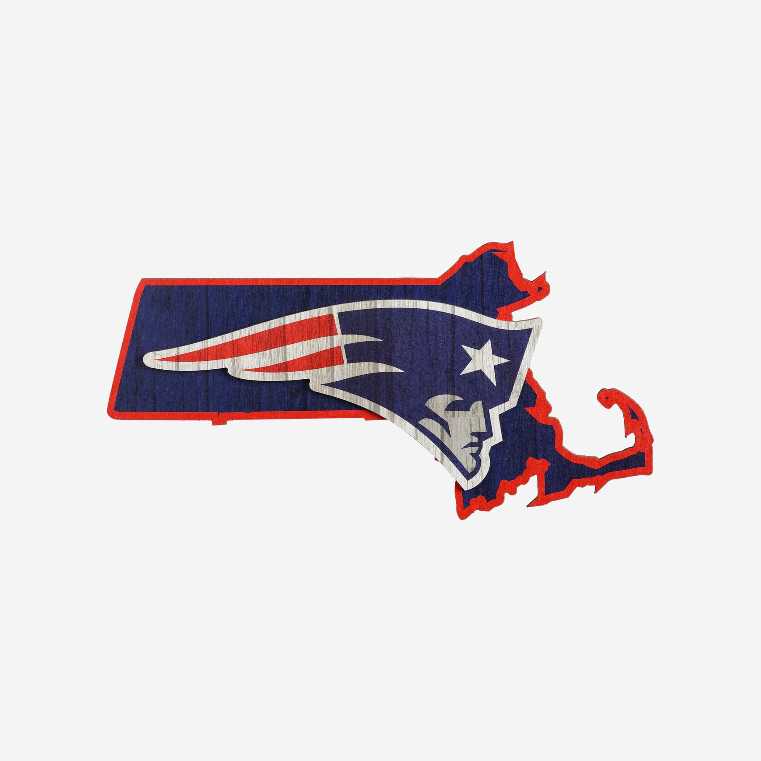 New England Patriots NFL Wood State Sign