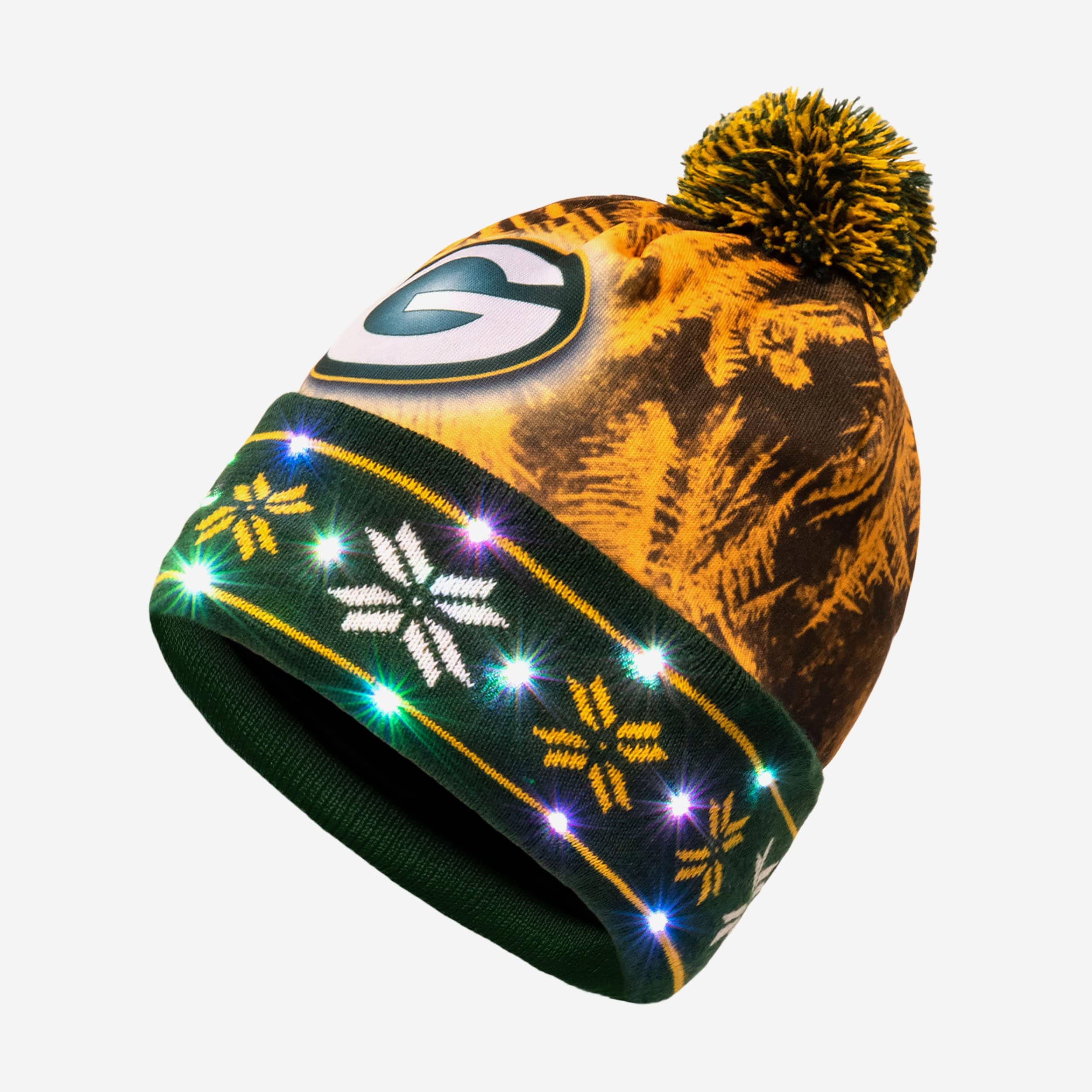 Green Bay Packers Big Logo Full Knit Light Up Beanie