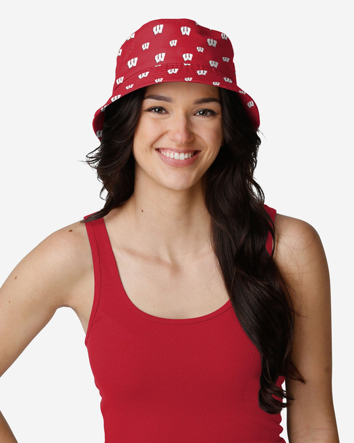 Wisconsin Badgers Mini Print Bucket Hat FOCO - FOCO.com