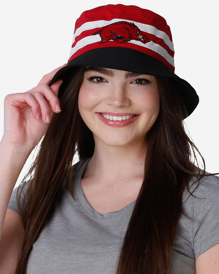 Arkansas Razorbacks Team Stripe Bucket Hat FOCO - FOCO.com