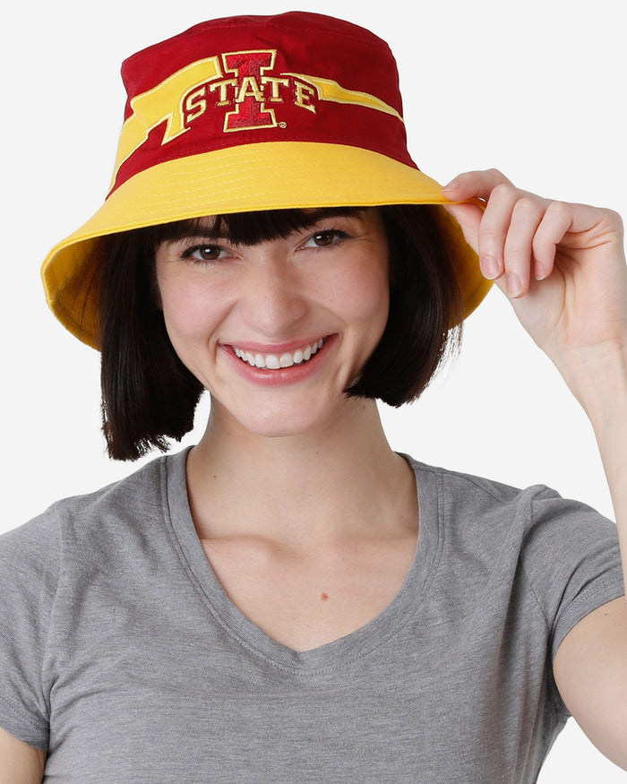 Iowa State Cyclones Team Stripe Bucket Hat FOCO - FOCO.com