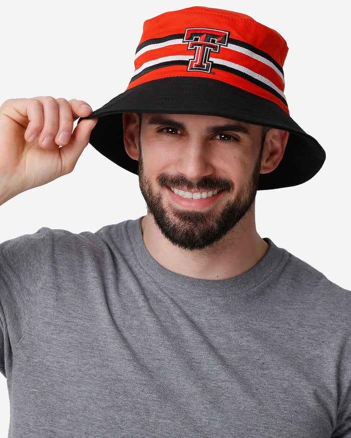 Texas Tech Red Raiders Team Stripe Bucket Hat FOCO - FOCO.com