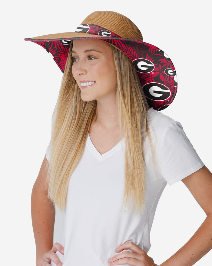 Georgia Bulldogs Womens Floral Straw Hat FOCO - FOCO.com