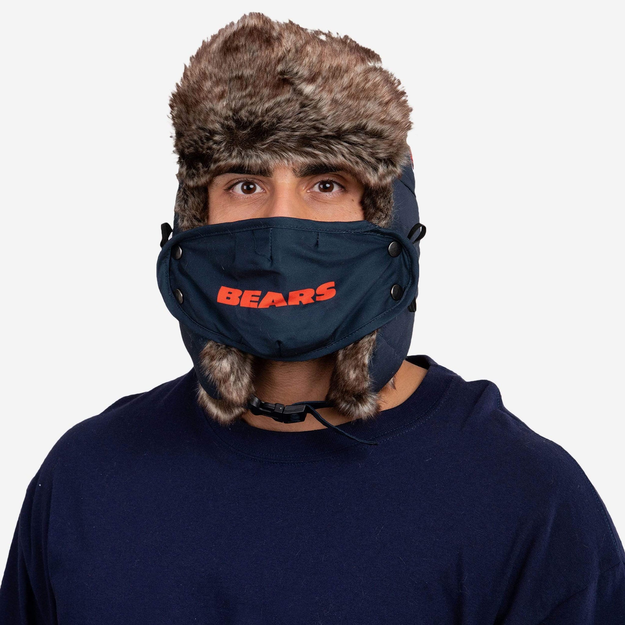 Chicago Bears NFL Wordmark Flannel Trapper Hat