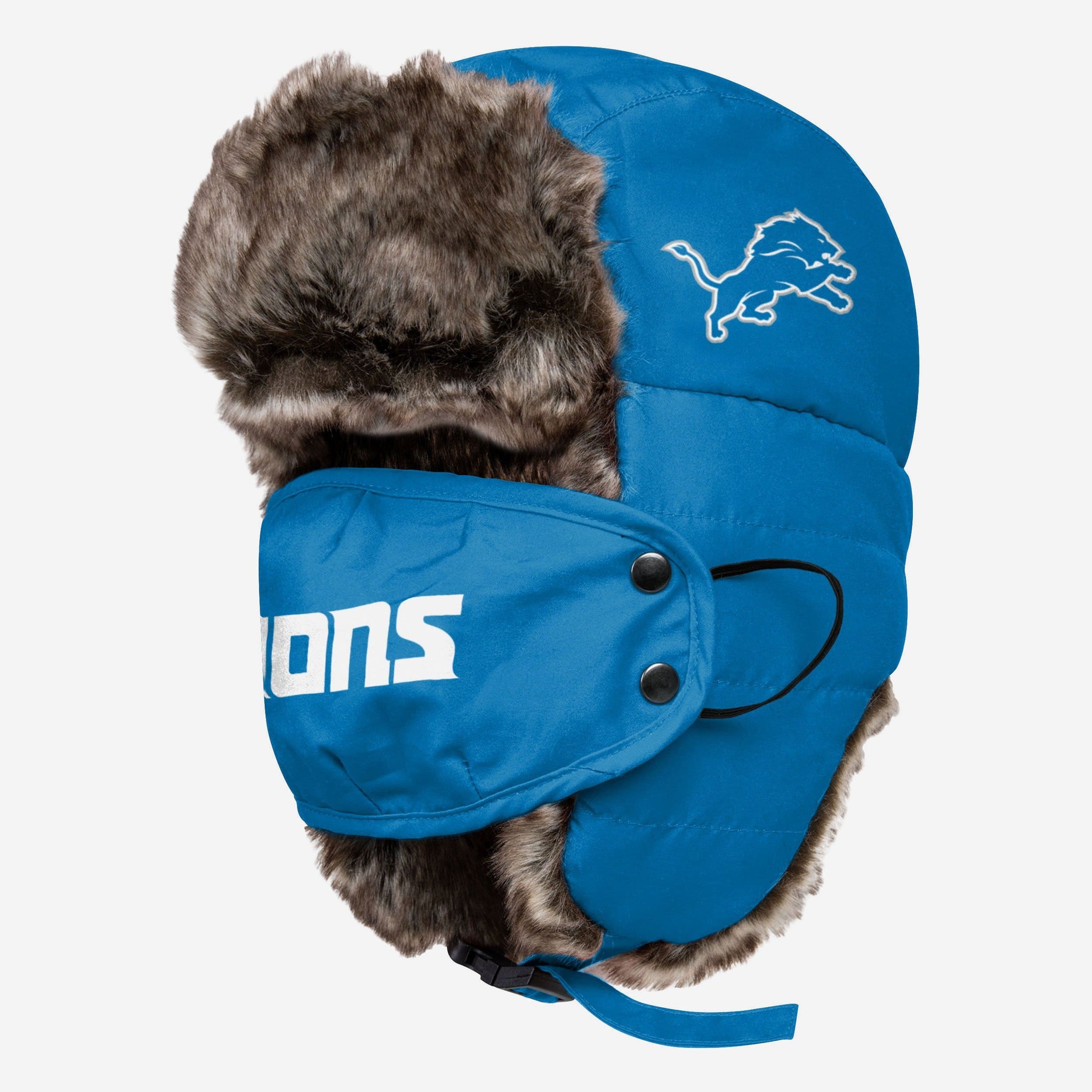 Detroit Lions Big Logo Trapper Hat With Face Cover FOCO