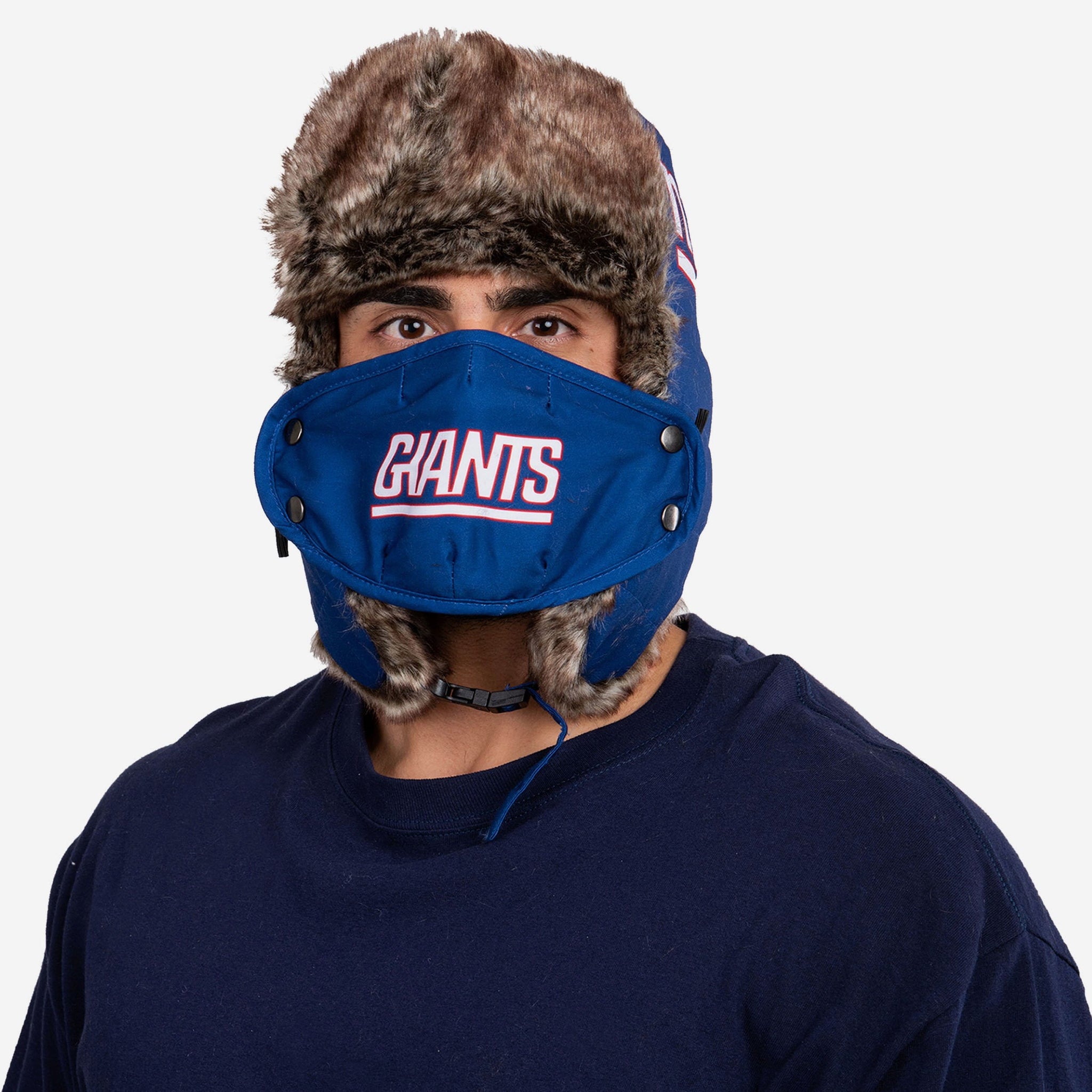 New York Giants Big Logo Trapper Hat With Face Cover FOCO