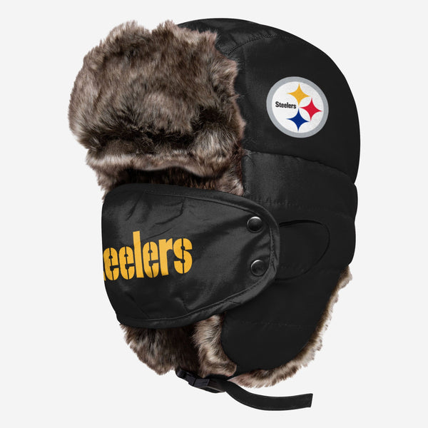 Pittsburgh Steelers Big Logo Trapper Hat With Face Cover FOCO