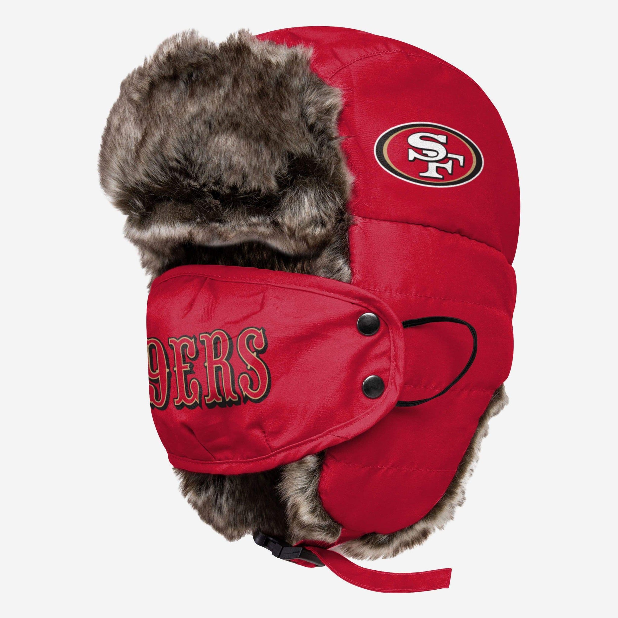 San Francisco 49ers Big Logo Trapper Hat With Face Cover FOCO