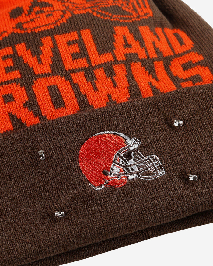 Cleveland Browns Cropped Logo Light Up Knit Beanie FOCO - FOCO.com