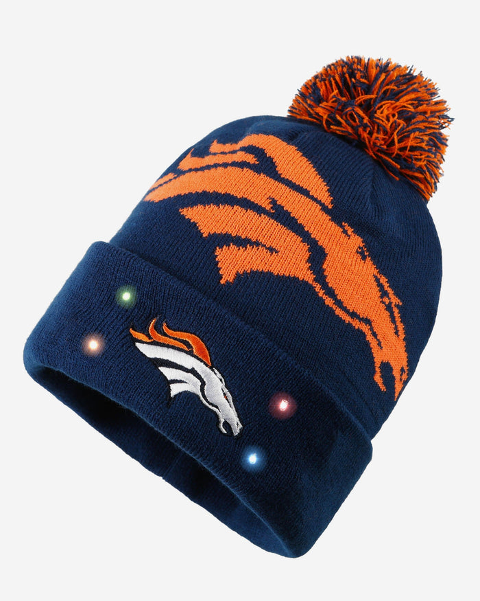 Denver Broncos Cropped Logo Light Up Knit Beanie FOCO - FOCO.com