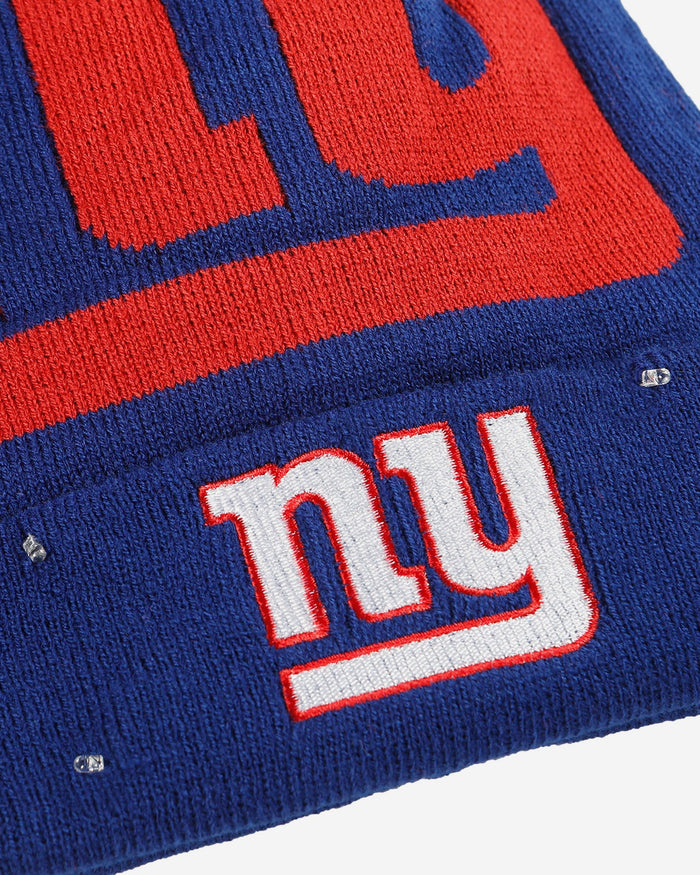 New York Giants Cropped Logo Light Up Knit Beanie FOCO - FOCO.com