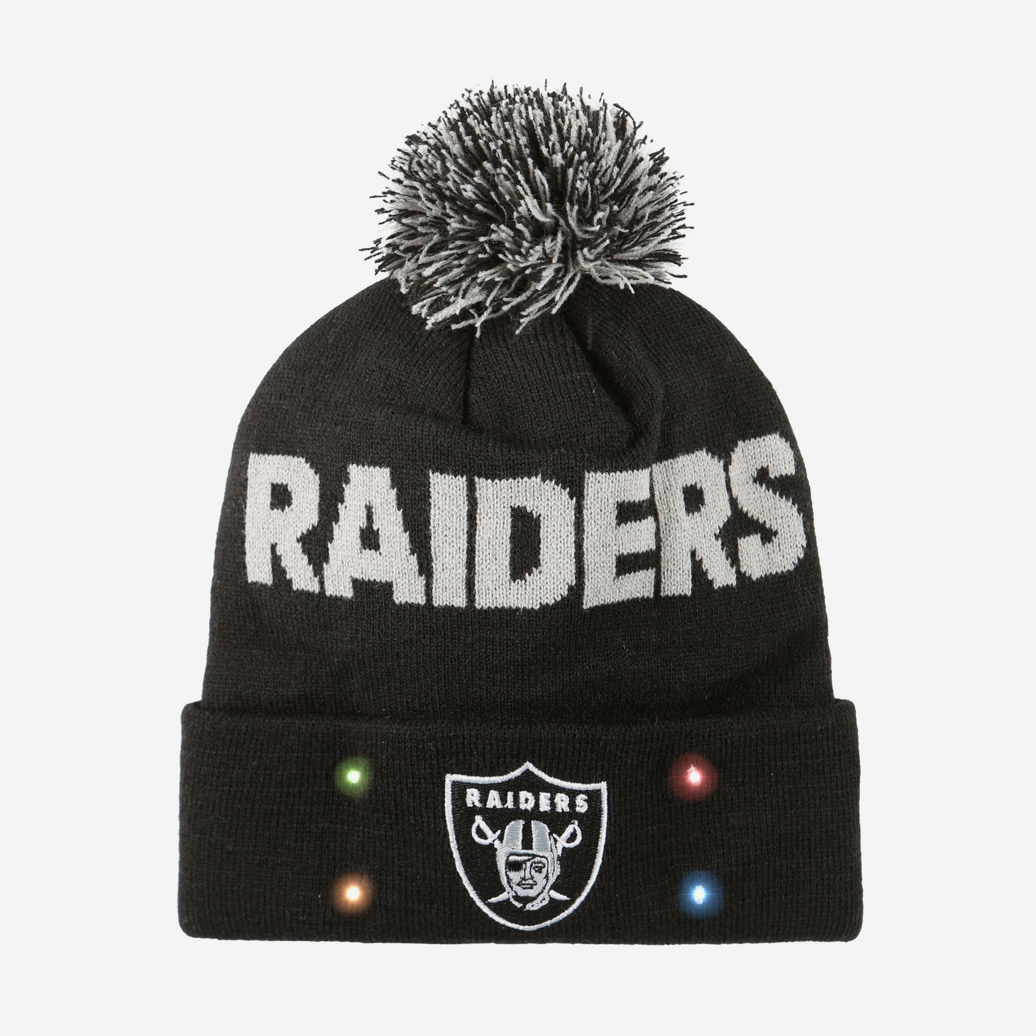 Las Vegas Raiders NFL Cropped Logo Light Up Knit Beanie