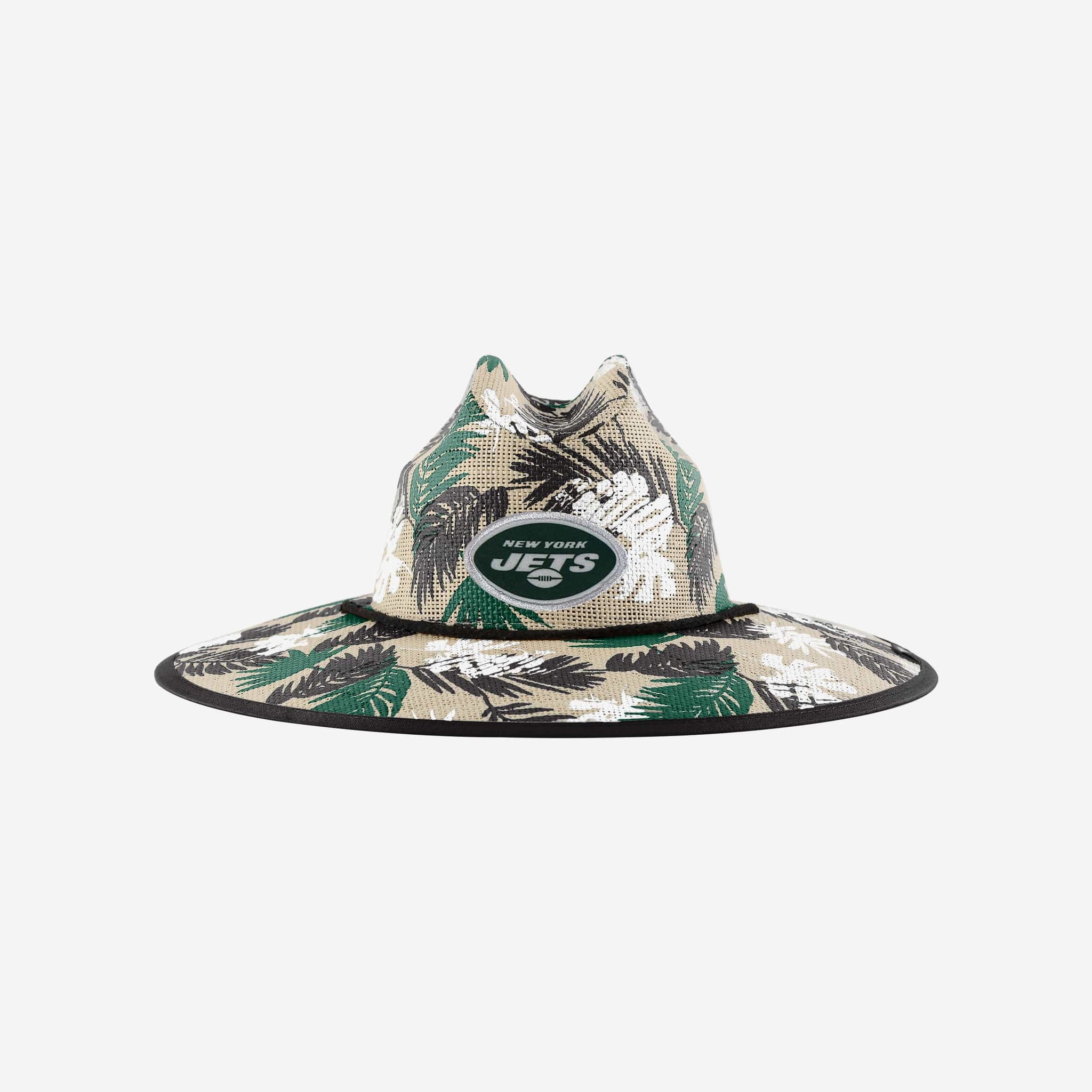 FOCO Mens NFL Team Logo Floral Sun Straw Hat, Team Logo, One Size US