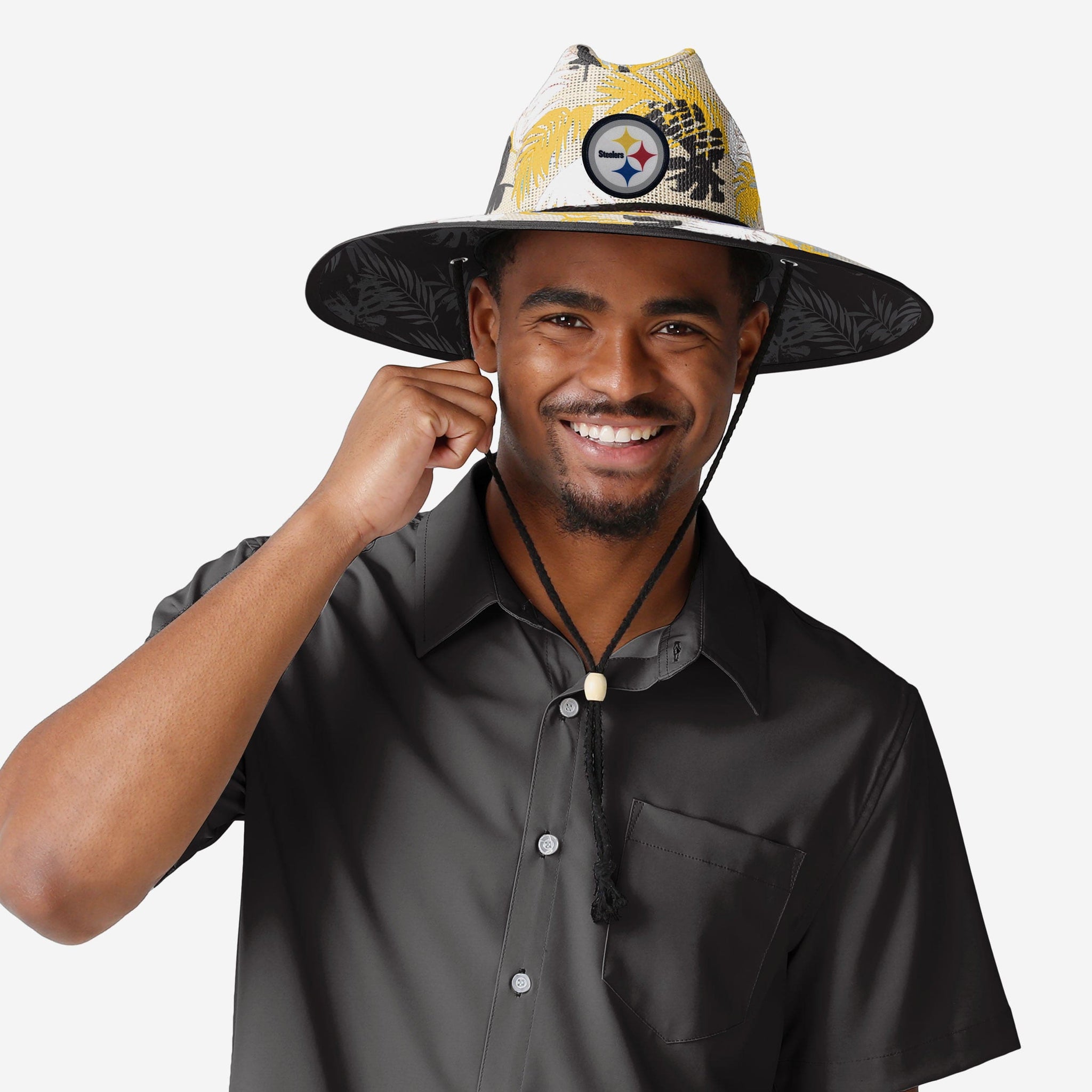 FOCO Pittsburgh Steelers NFL Floral Printed Straw Hat, Straw