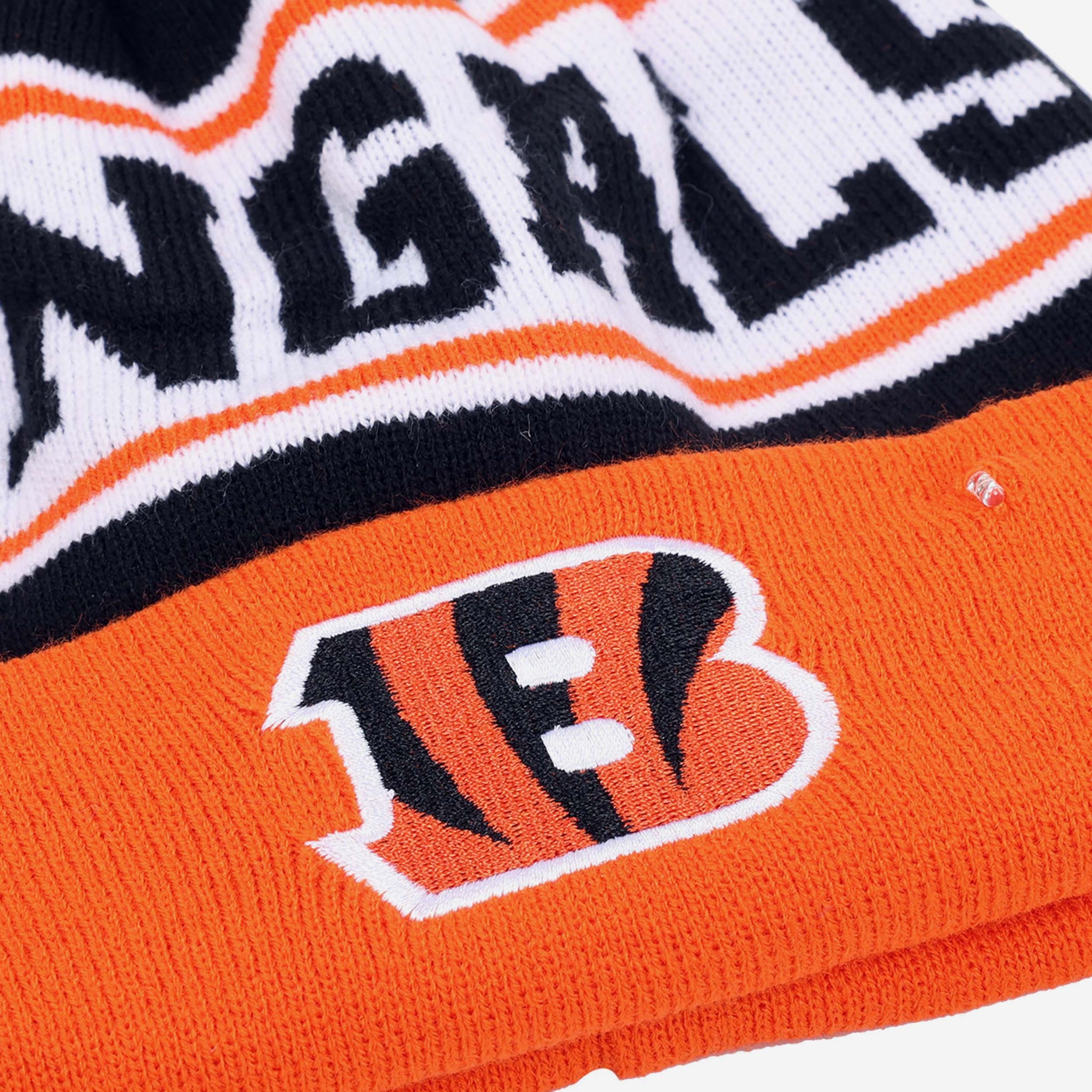 Cincinnati Bengals White Stripe Light Up Beanie FOCO