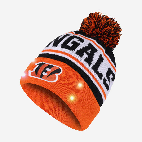 Cincinnati Bengals White Stripe Light Up Beanie FOCO