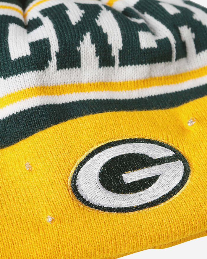 Green Bay Packers Snow Stealer Light Up Beanie FOCO - FOCO.com