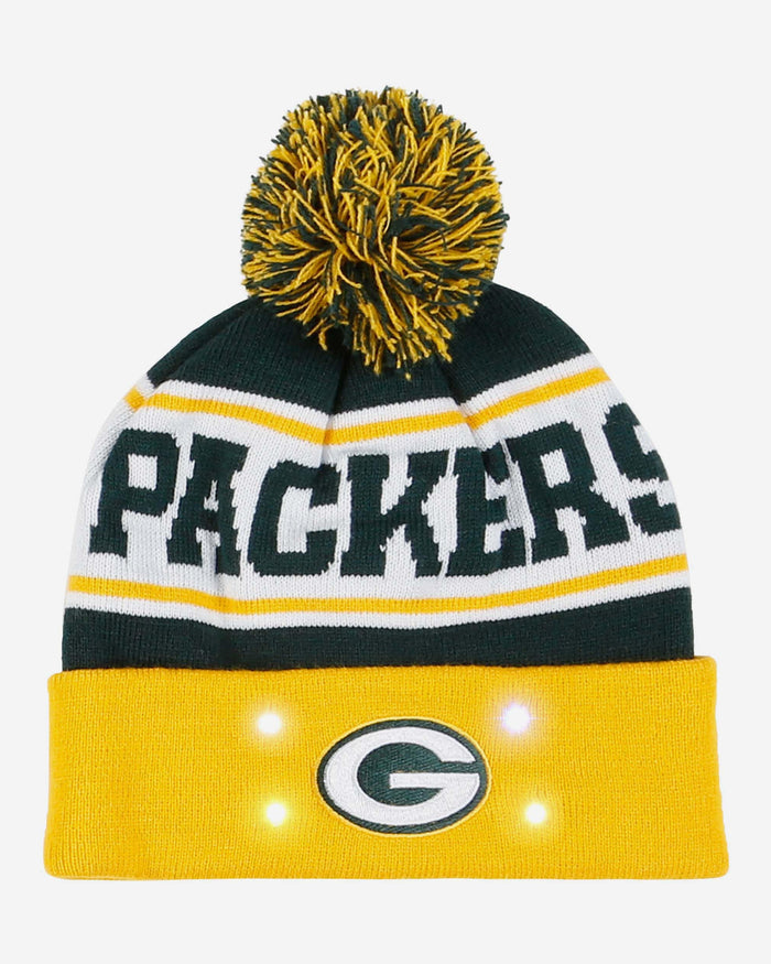 Green Bay Packers Snow Stealer Light Up Beanie FOCO - FOCO.com