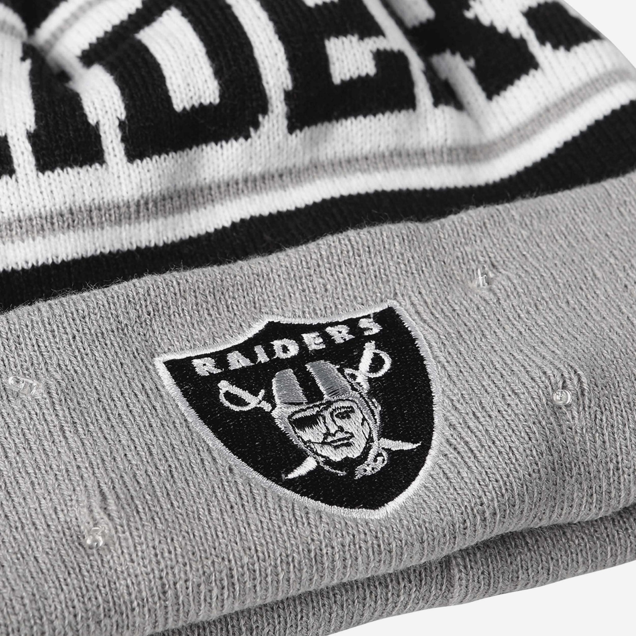 Oakland Raiders Big Logo Light Up Holiday Printed Beanie