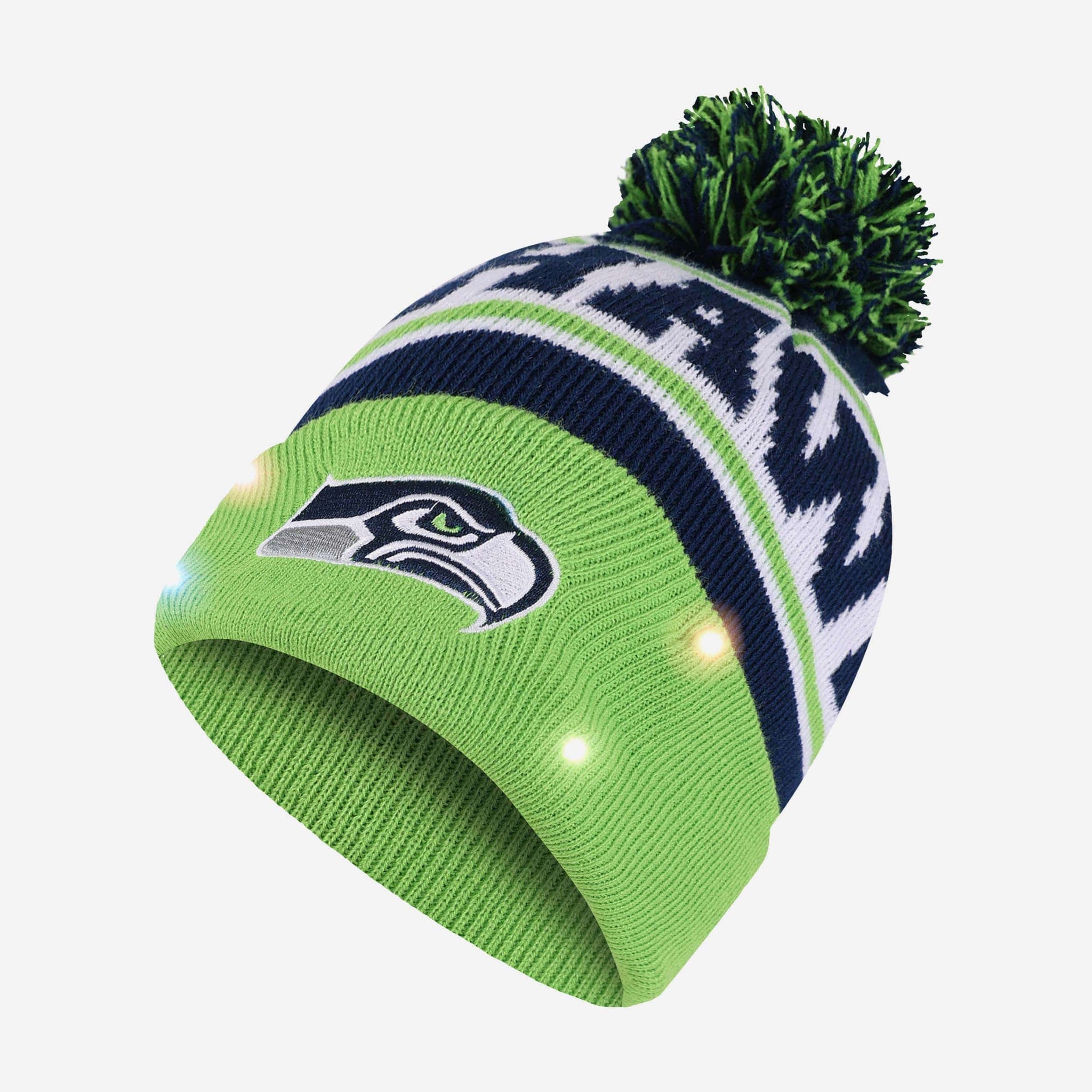 Seattle Seahawks NFL Wordmark Light Up Printed Beanie