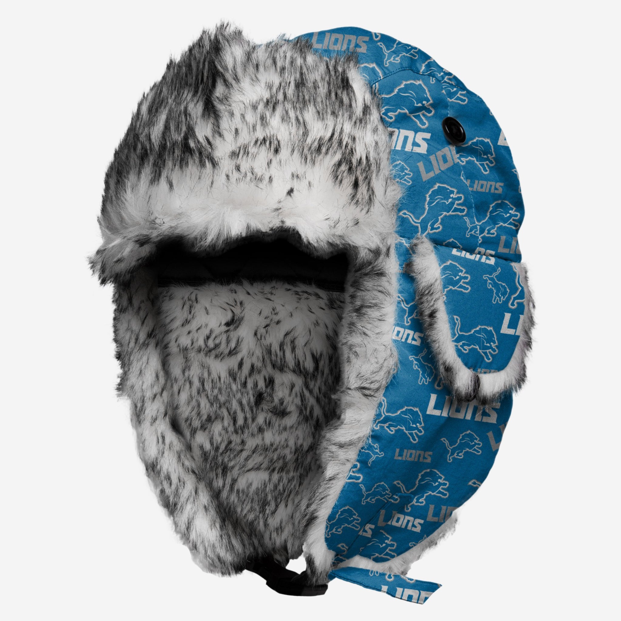 Detroit Lions Big Logo Trapper Hat With Face Cover FOCO