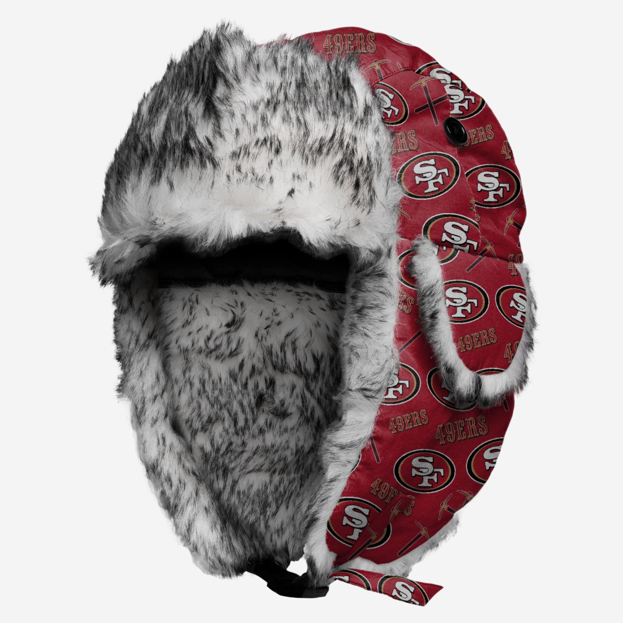 San Francisco 49ers Big Logo Trapper Hat With Face Cover FOCO