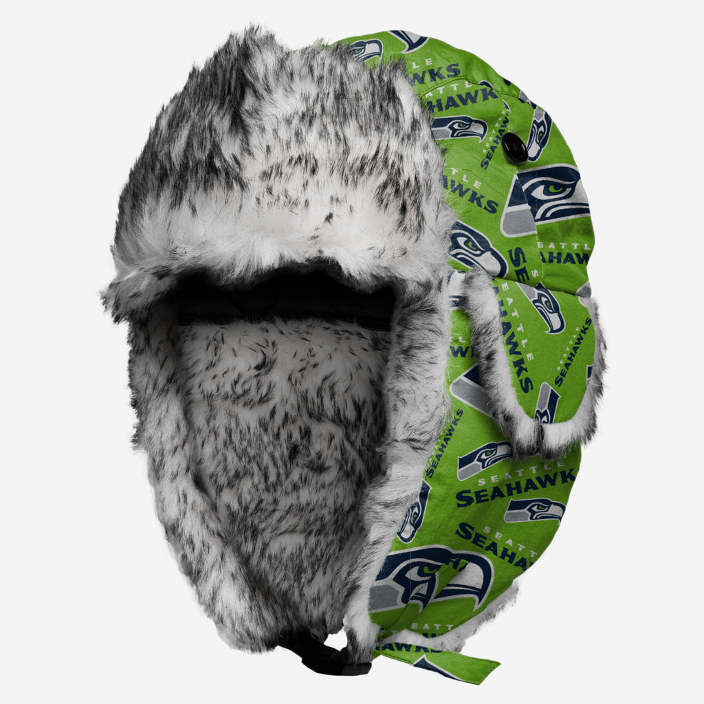 Seattle Seahawks Repeat Print Trapper Hat FOCO - FOCO.com