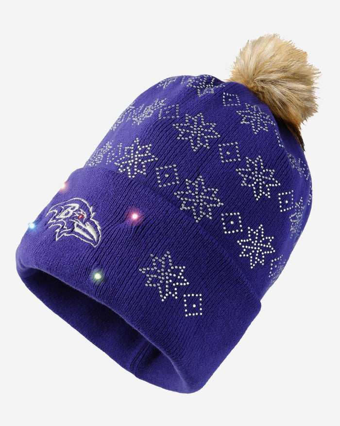 Baltimore Ravens Rhinestone Light Up Beanie FOCO - FOCO.com