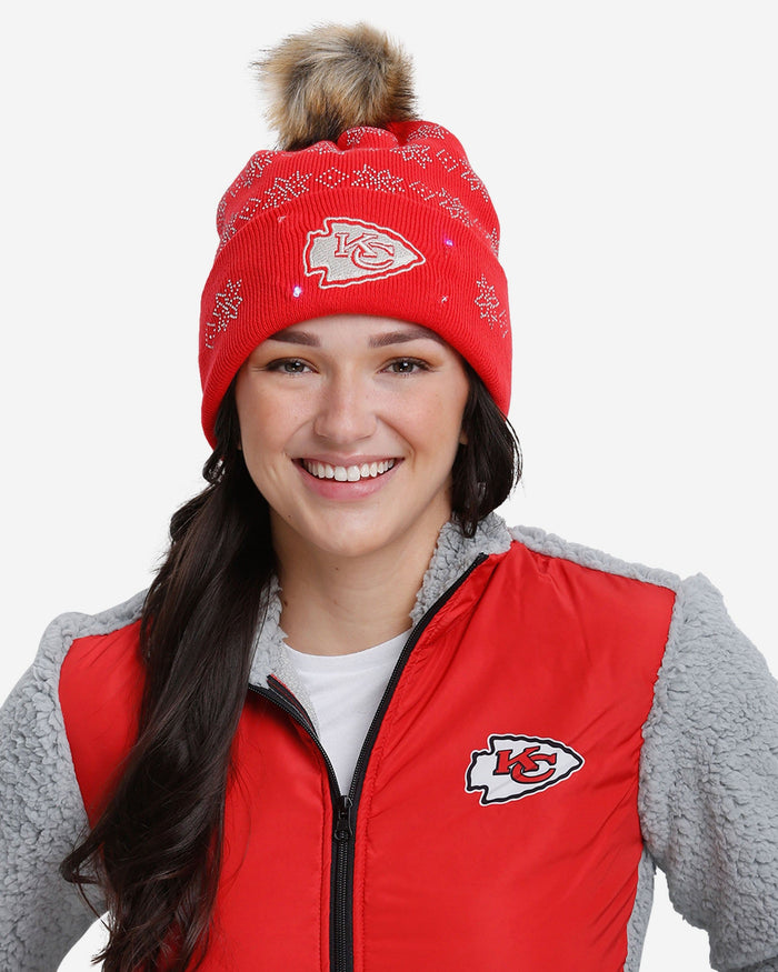 Kansas City Chiefs Rhinestone Light Up Beanie FOCO - FOCO.com