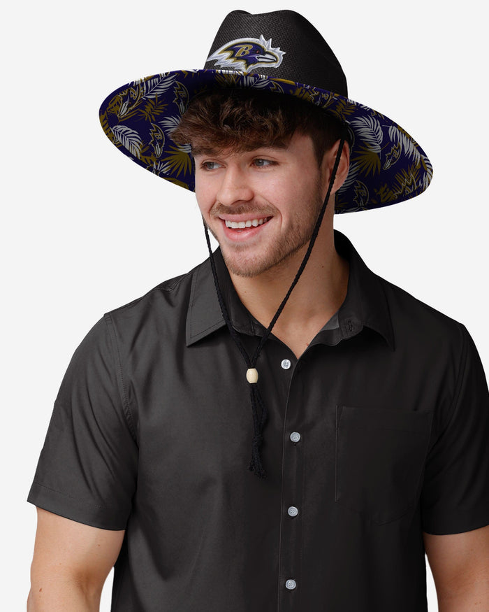 Baltimore Ravens Team Color Straw Hat FOCO - FOCO.com