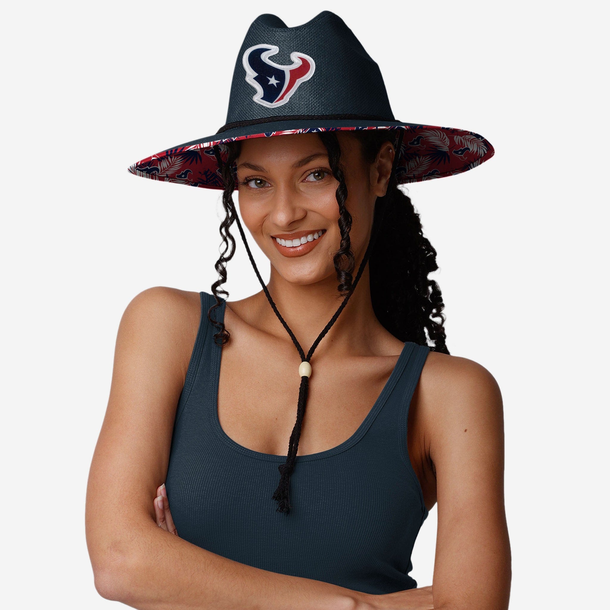 FOCO Houston Texans NFL Team Color Straw Hat, Straw