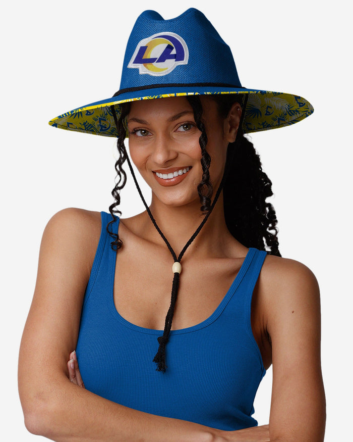 Los Angeles Rams Team Color Straw Hat FOCO - FOCO.com