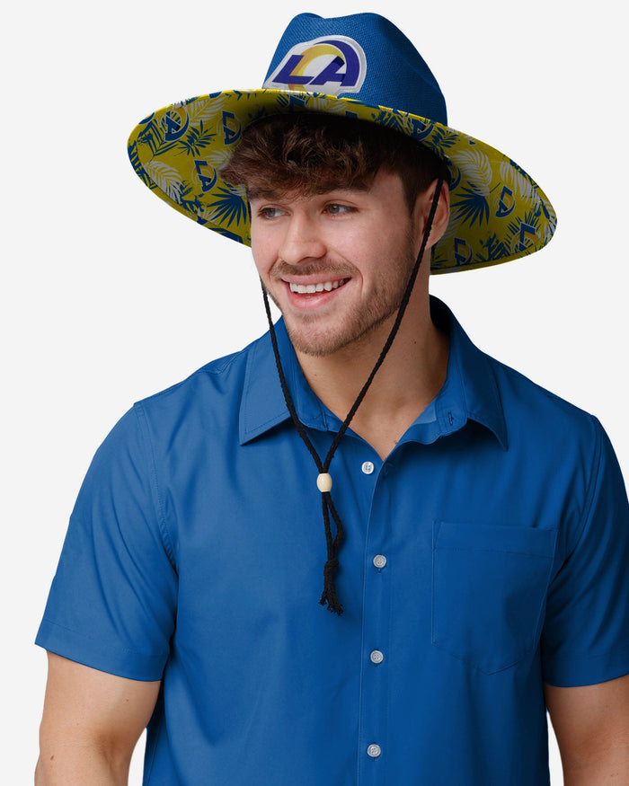 Los Angeles Rams Team Color Straw Hat FOCO - FOCO.com