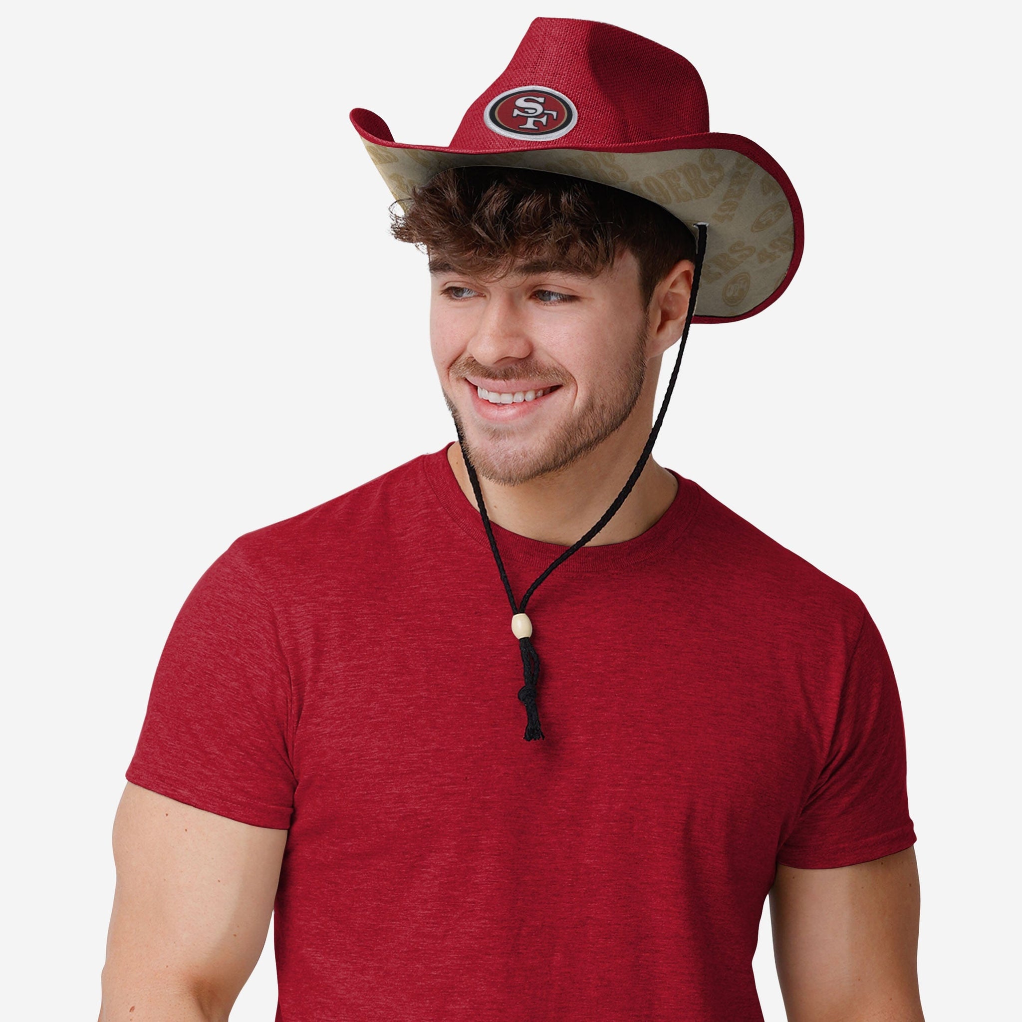 San Francisco 49ers Hat Football Straw Cowboy NFL Black -   in