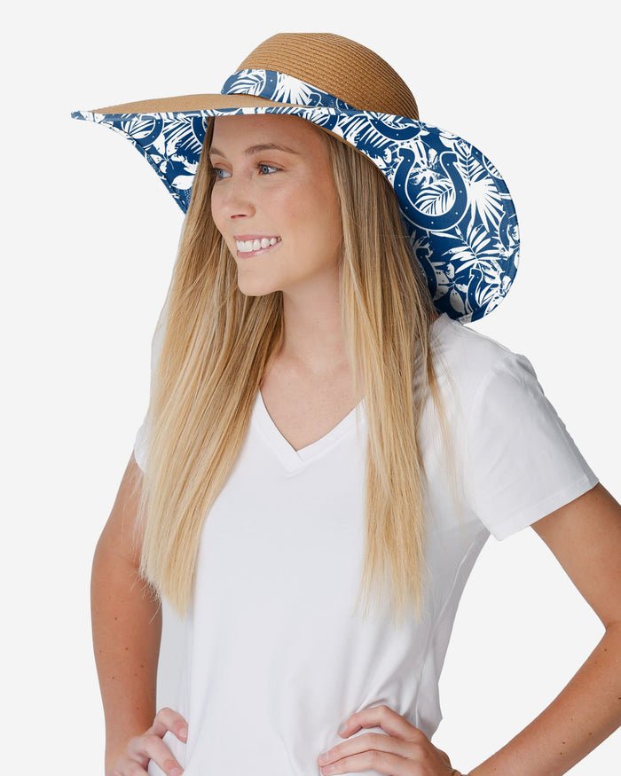 Indianapolis Colts Womens Floral Straw Hat FOCO - FOCO.com