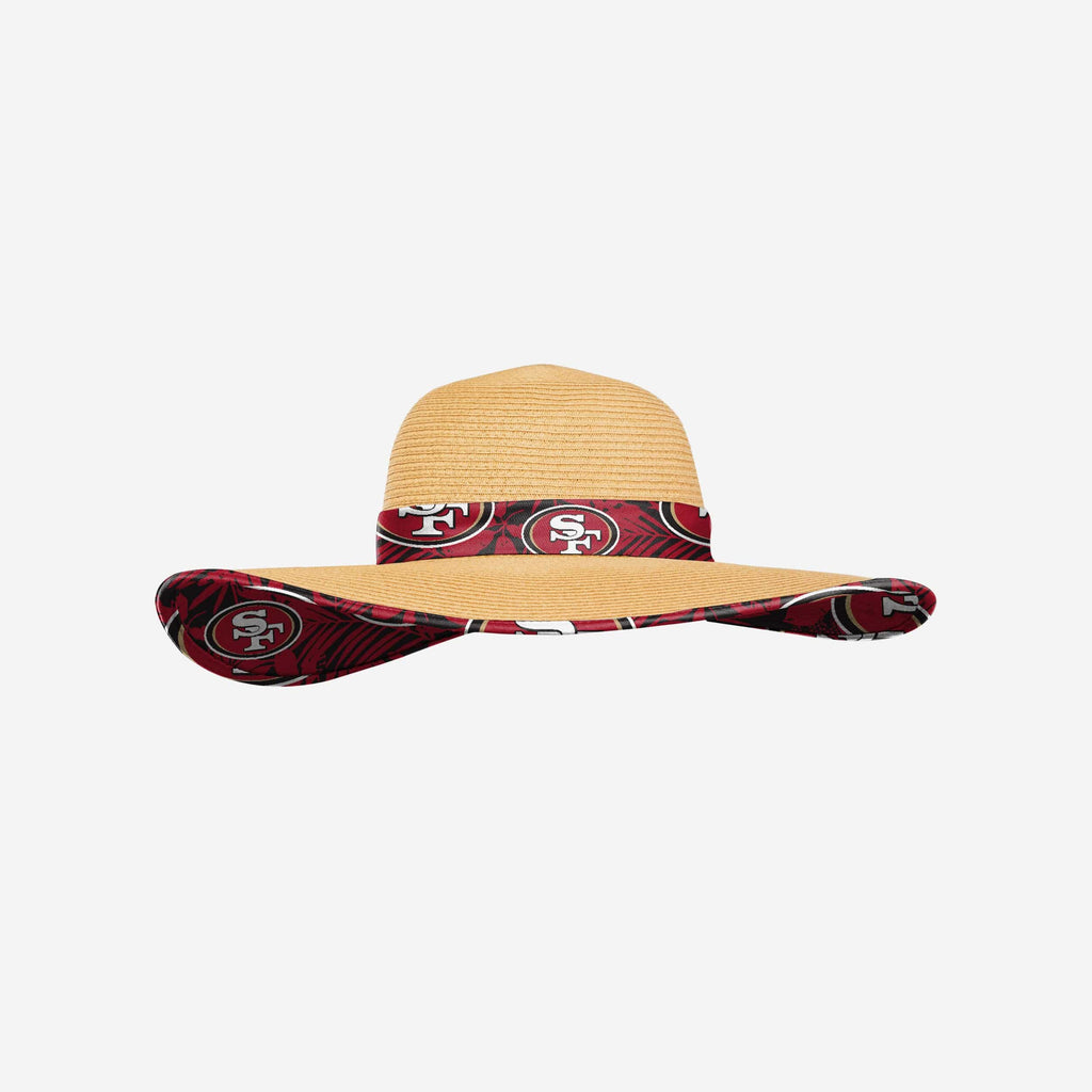 San Francisco 49ers Womens Floral Straw Hat FOCO - FOCO.com