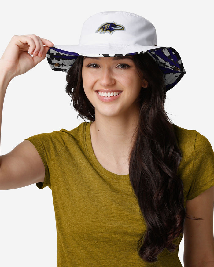 Baltimore Ravens Womens White Hybrid Boonie Hat FOCO - FOCO.com