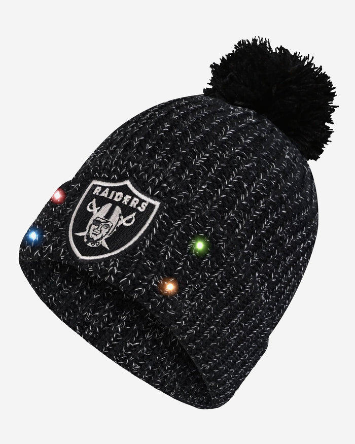 Las Vegas Raiders Womens Glitter Knit Light Up Beanie FOCO - FOCO.com