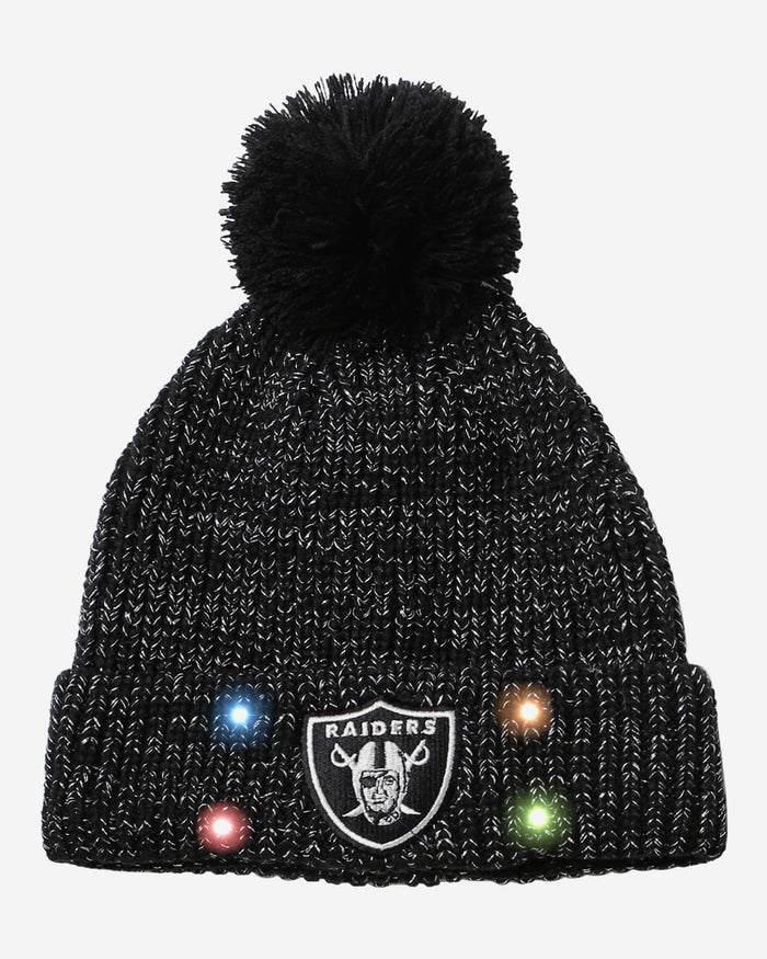 Las Vegas Raiders Womens Glitter Knit Light Up Beanie FOCO - FOCO.com