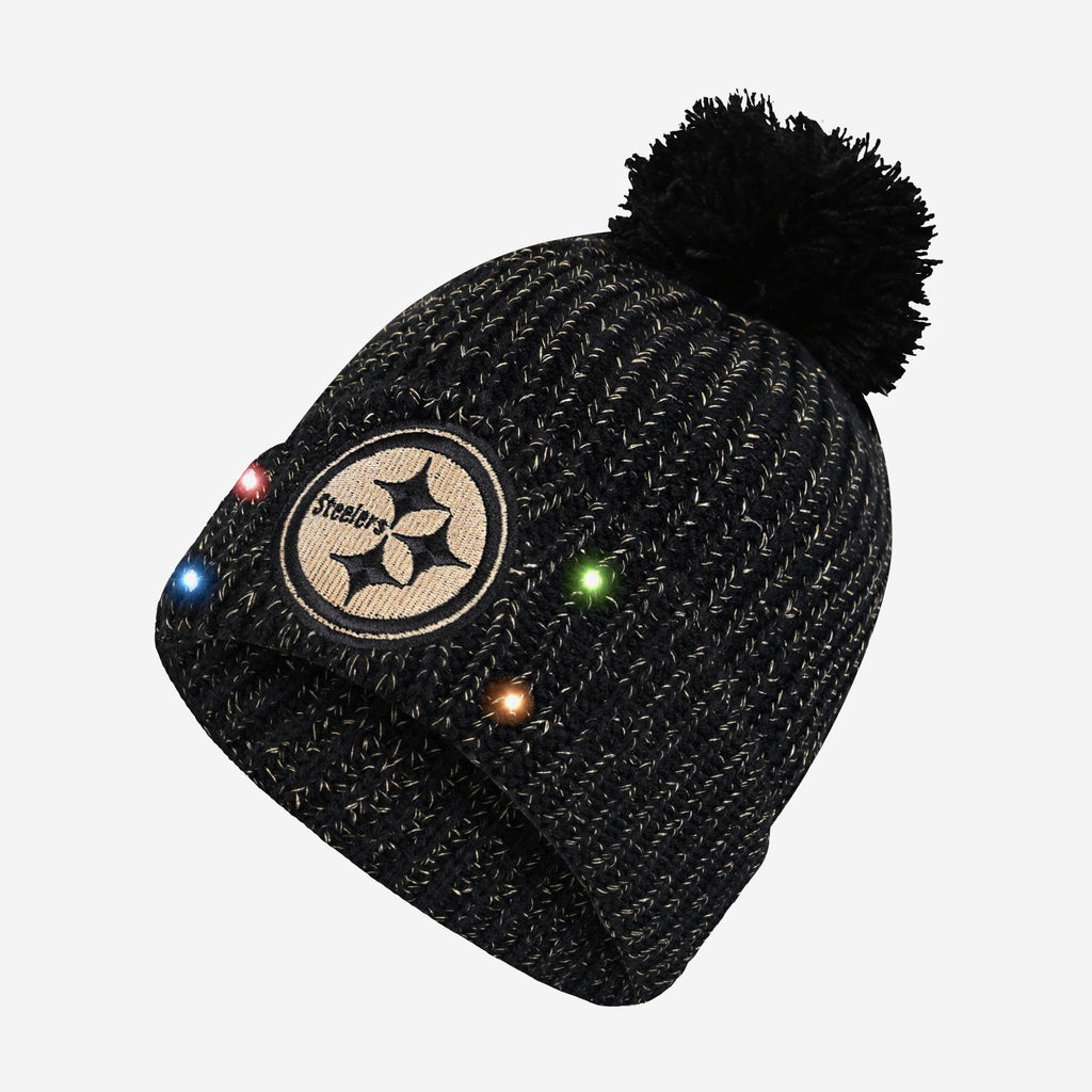 Pittsburgh Steelers Womens Glitter Knit Light Up Beanie FOCO - FOCO.com